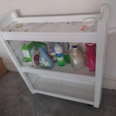 Pair of Laundry Accessory Items Clothes Cart and Cleaning Caddy