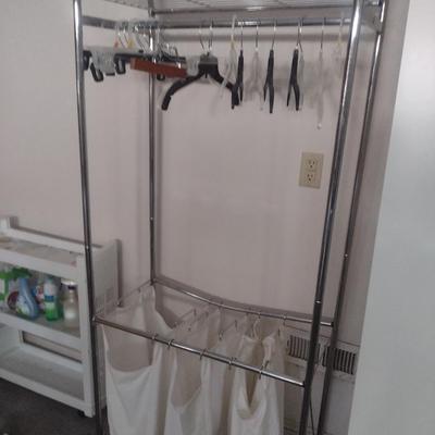 Pair of Laundry Accessory Items Clothes Cart and Cleaning Caddy