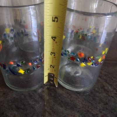 Set of 10 Tutti Frutti Hand Blown Drinking Glasses 5.5"