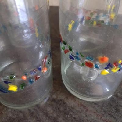 Set of 10 Tutti Frutti Hand Blown Drinking Glasses 5.5"