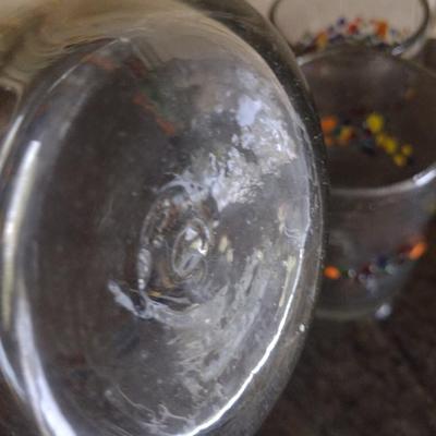 Set of 10 Tutti Frutti Hand Blown Drinking Glasses 4"