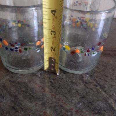 Set of 10 Tutti Frutti Hand Blown Drinking Glasses 4"