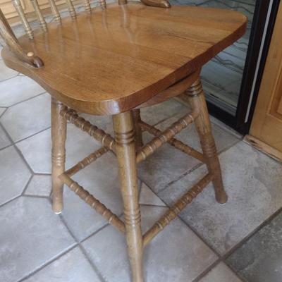 Pair of Matching Oak Stools