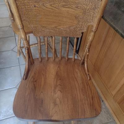 Pair of Matching Oak Stools
