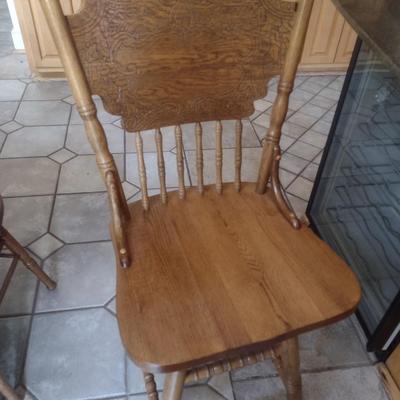 Pair of Matching Oak Stools