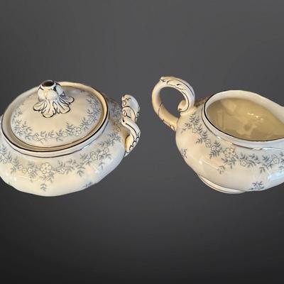 Franconia Delphine Tea & Coffee Set – Cups, Saucers, Sugar, and Creamer