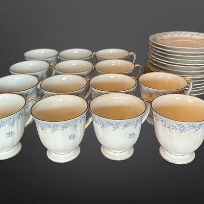 Franconia Delphine Tea & Coffee Set – Cups, Saucers, Sugar, and Creamer