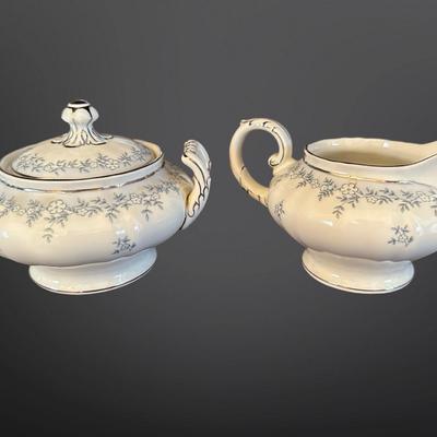Franconia Delphine Tea & Coffee Set – Cups, Saucers, Sugar, and Creamer