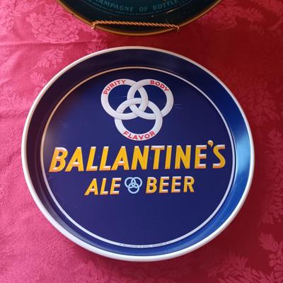 2 METAL SERVING TRAYS