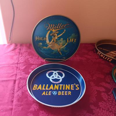 2 METAL SERVING TRAYS