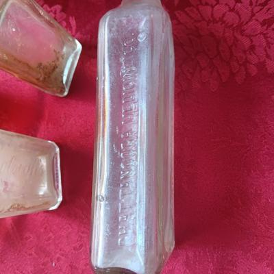 ANTIQUE BOTTLES MOST WITH RAISED LETTERING