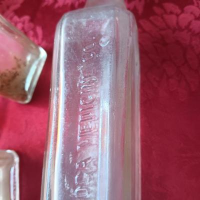 ANTIQUE BOTTLES MOST WITH RAISED LETTERING
