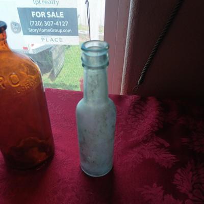 ANTIQUE BOTTLES MOST WITH RAISED LETTERING
