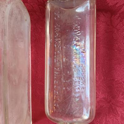 ANTIQUE BOTTLES MOST WITH RAISED LETTERING