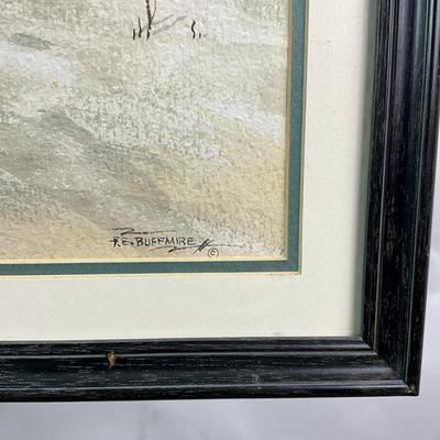 Sale Photo Thumbnail #1456: Measures: 20.75" high x 28.25" wide- framed double matted 
signed lower right corner