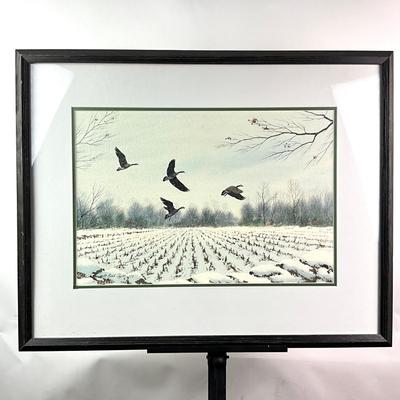 Sale Photo Thumbnail #1457: Measures: 30.5" wide x 24" high framed 
signed lower left corner