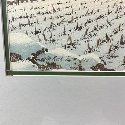 Sale Photo Thumbnail #1459: Measures: 30.5" wide x 24" high framed 
signed lower left corner
