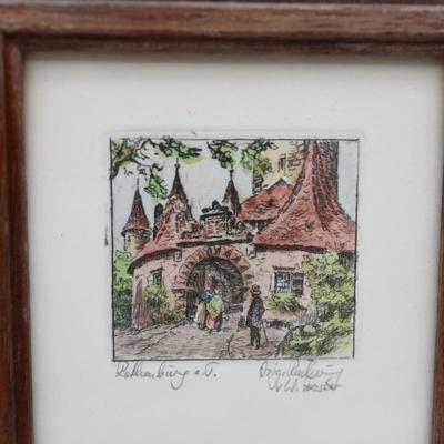 Group of Three Small Framed Artwork