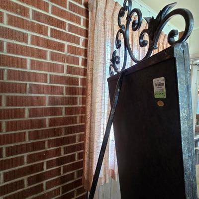 Vintage Full-Length Floor Mirror with Ornate Wrought Iron Frame