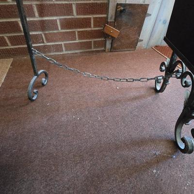 Vintage Full-Length Floor Mirror with Ornate Wrought Iron Frame