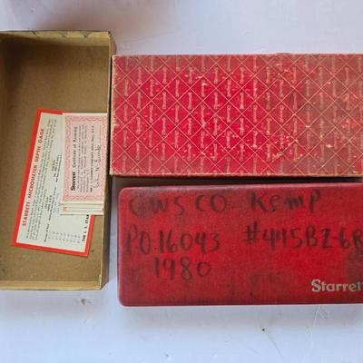 Starrett Micrometer Depth Gage Set with Case & Paperwork