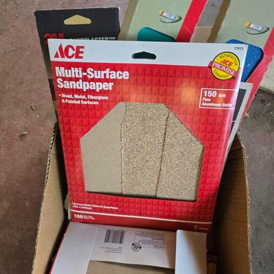 DIY Home Improvement Lot – Paint, Sandpaper, sticky Tiles & Tools