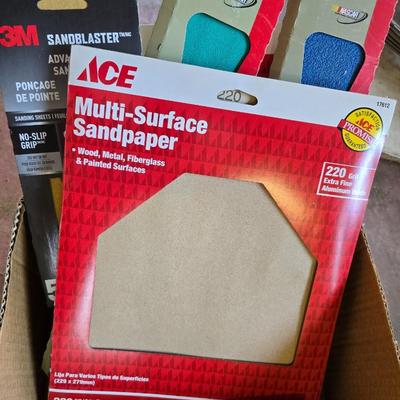 DIY Home Improvement Lot – Paint, Sandpaper, sticky Tiles & Tools