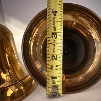 Pair of Brass Hand Bells with Wooden Handles