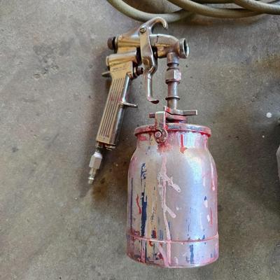 2 Vintage Paint Spray Guns with Air Hose