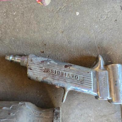 2 Vintage Paint Spray Guns with Air Hose