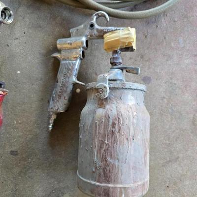 2 Vintage Paint Spray Guns with Air Hose