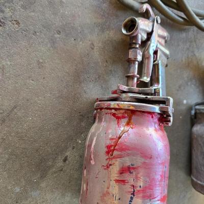 2 Vintage Paint Spray Guns with Air Hose