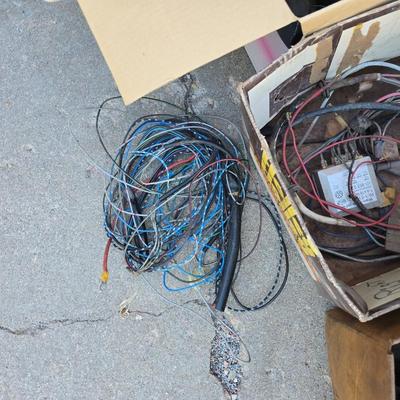 Large Mixed Lot of Vintage Auto Parts, Wiring, and Hardware