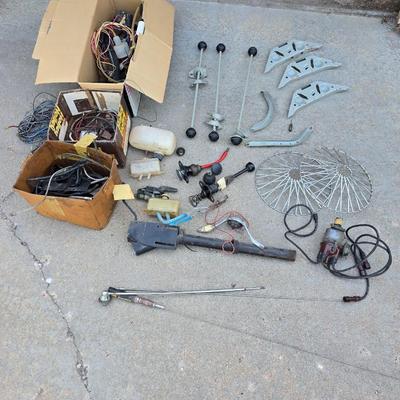 Large Mixed Lot of Vintage Auto Parts, Wiring, and Hardware