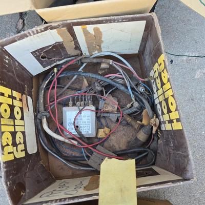 Large Mixed Lot of Vintage Auto Parts, Wiring, and Hardware