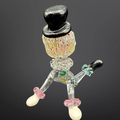 Art Glass Clown Figurine with Top Hat