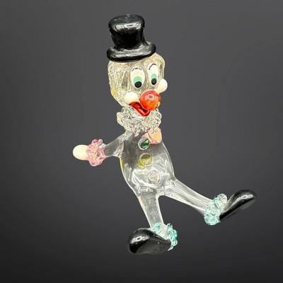 Art Glass Clown Figurine with Top Hat
