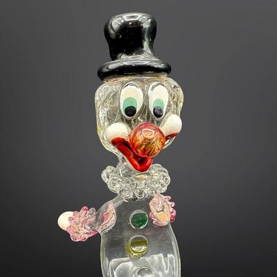 Art Glass Clown Figurine with Top Hat