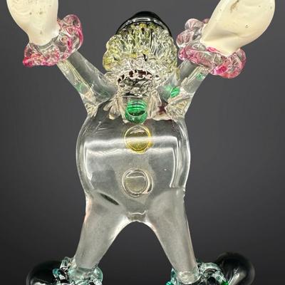 Art Glass Clown Figurine with Top Hat