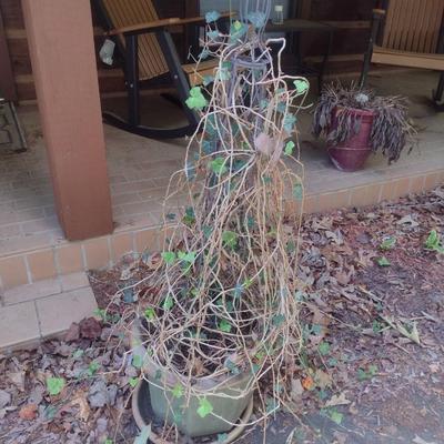 Outdoor Plant in Ceramic Planter Pot and Topiary Centerpiece Choice A