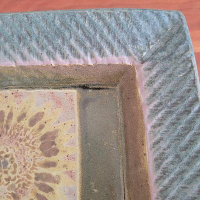 Square Ceramic Floral Serving Dish (D-EL)