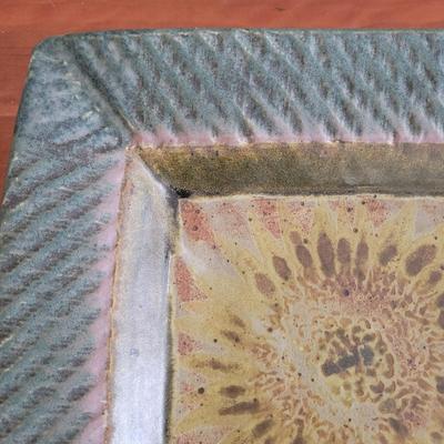 Square Ceramic Floral Serving Dish (D-EL)