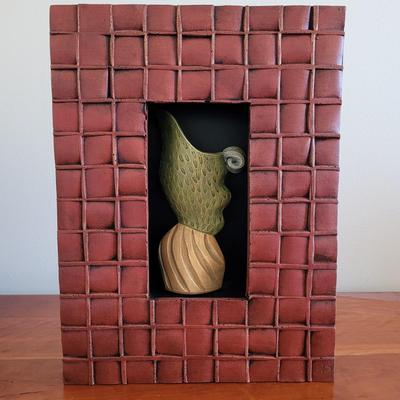 Ceramic Sculpture in Wooden Shadowbox (LE-EL)