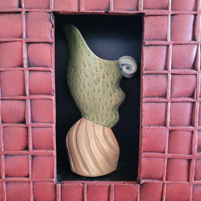 Ceramic Sculpture in Wooden Shadowbox (LE-EL)