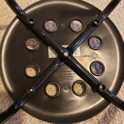 Four IKEA Black Plastic/Metal Stools (D-KD)
