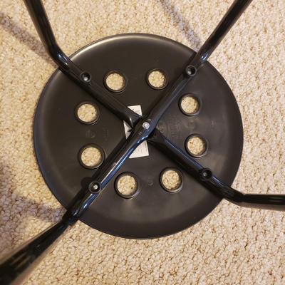Four IKEA Black Plastic/Metal Stools (D-KD)