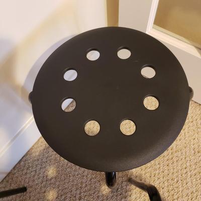 Four IKEA Black Plastic/Metal Stools (D-KD)