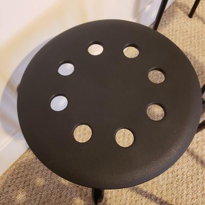 Four IKEA Black Plastic/Metal Stools (D-KD)