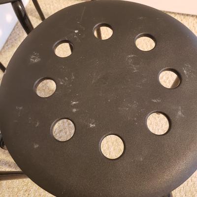 Four IKEA Black Plastic/Metal Stools (D-KD)