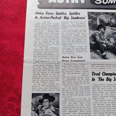 2 GENE AUTRY MULE TRAIN PUBLICATIONS AND 14 X 11 PROMO PHOTOS